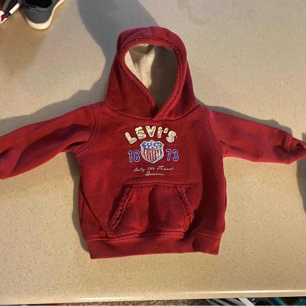Levi’s Levi Strauss And Co. Infant 12 M Red USA Patriotic Hood Hooded Sweatshirt